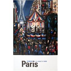 Gromaire Le 14 Juillet a Paris Mourlot Lithograph