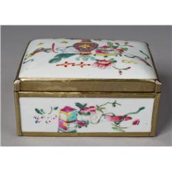 Chinese Porcelain and Brass Mounted Box
