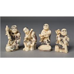 (4) Japanese Ivory Netsuki's