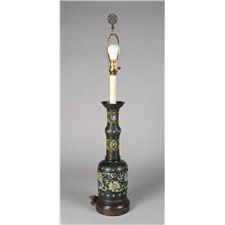 Japanese Bronze and Enamel Lamp