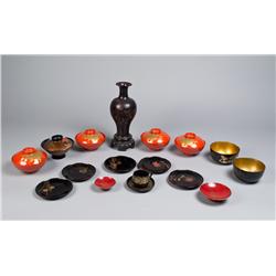 (22) Pcs. Japanese Lacquer Ware