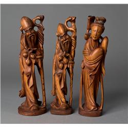 (3) Chinese Qing Wood Carvings