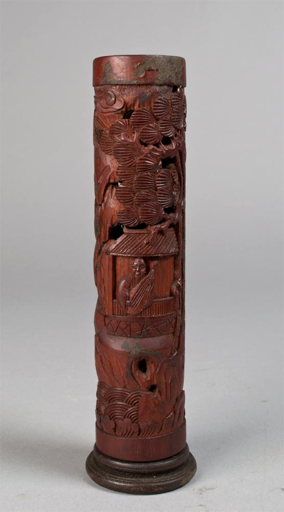 Chinese Carved Bamboo Incense Burner