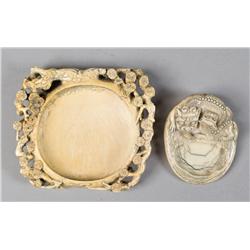 (2) Chinese Carved Ivory Inkstone