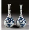 Image 1 : Pr. Of Small Scale Blue and Red Dragon Vases