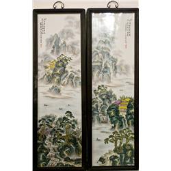 Pr. Chinese Famille Rose Porcelain Plaques