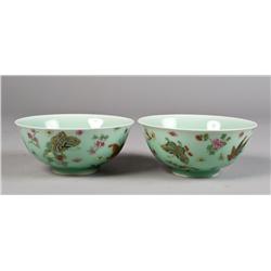Pr. Chinese Famille Rose Footed Bowls