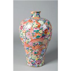 Chinese Famille Rose Porcelain 1000 Flower Vase