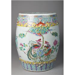 Chinese Republic Famille Rose Garden Seat
