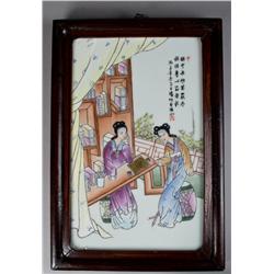 Chinese Famille Rose Porcelain Plaque