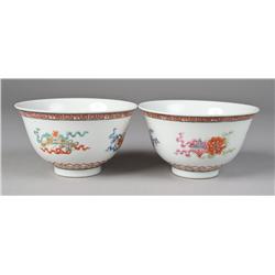 Pr. Of Chinese Famille Rose Tea Bowls