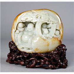 A Fine Chinese Carved Jade Boulder
