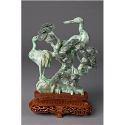 Chinese Carved Jadeite Statue