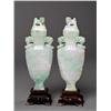 Image 1 : Pr. Chinese Qing Carved Jadeite Vase with Stand