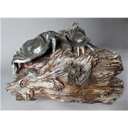 Very Fine Chinese Soapstone Carving of Crabs