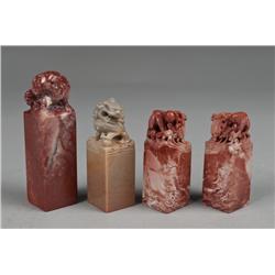 (4) Chinese Soapstone Seals
