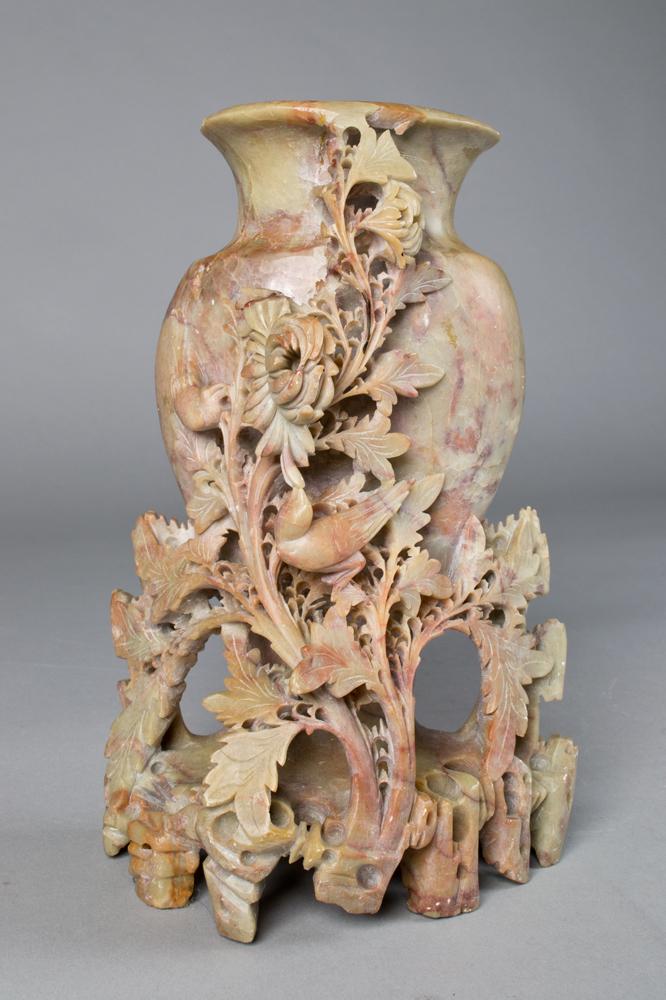 Chinese Carved Soapstone Vase