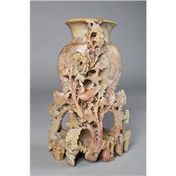 Chinese Carved Soapstone Vase