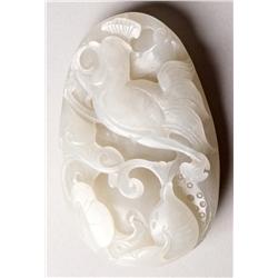 A Fine Chinese Agate Rooster Carving