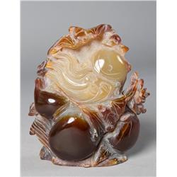 A Fine Chinese Agate Carving of an Elder