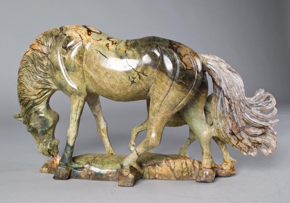 A Fine Chinese Carved Jade Horse Sculpture