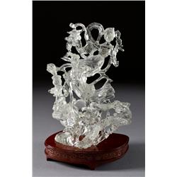 Chinese Carved Rock Crystal Statue