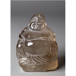 Chinese Carved Rock Crystal Happy Buddha