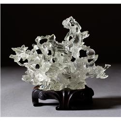 Chinese Carved Rock Crystal Statue