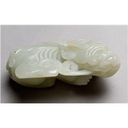 A Fine Chinese Carved Jade Qilin