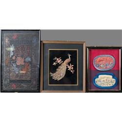 (3) Chinese Framed Embroideries