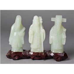 (3) Chinese Carved Jade Elders