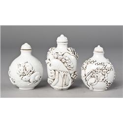 (3) Chinese Porcelain Snuff Bottles