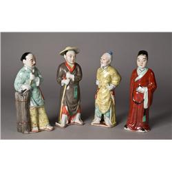 (4) Chinese Famille Rose Porcelain Figures