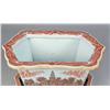 Image 2 : Chinese Export Iron Red Hexagonal Planter W/ Tray
