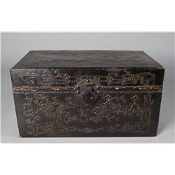 A Fine Chinese Tooled Leather Box