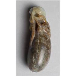 A Fine Chinese Carved Jade Eggplant