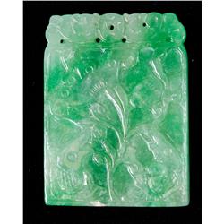 Chinese Carved Jadeite Plaque