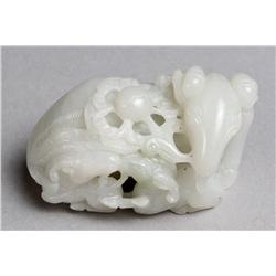 A Finely Carved Chinese Jade Ram