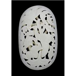 A Fine Chinese Carved Jade Plaque