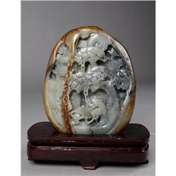 A Fine Chinese Carved Jade Boulder