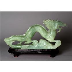 A Massive Chinese Serpentine Jade Dragon