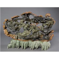 Fine Chinese Jade Carving of Apple Blossoms