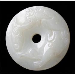 A Fine Chinese Carved Jade Bi-Disc