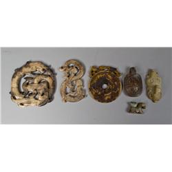 (6) Chinese Archaic Style Hardstone Carvings