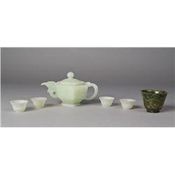 (6) Chinese Carved Serpentine Jade Items