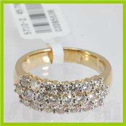 Genuine 1.450 ctw Pave Anniversary Diamond Ring 18kt Gold-Yellow
