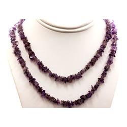Amethyst uncut beads 265.0 ctw Necklace