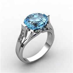 Genuine 4.59 ctw Aqua Marine Ring 10kt White or Yellow Gold