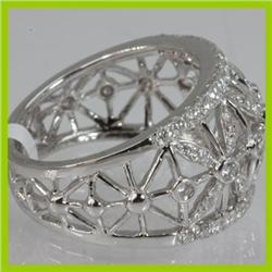 Genuine  0.87 ctw Diamond Ring 18KT White Gold