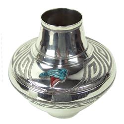 White Buffalo Silver Jar- Mike Perez